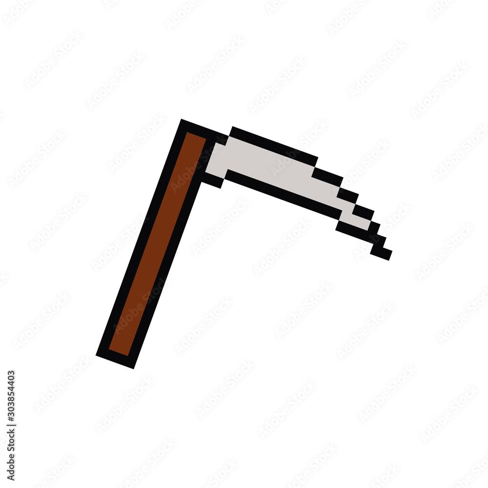 Poster scythe 8 bits pixelated style icon