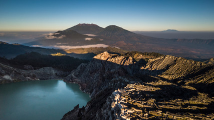 Volcano crater in Jawa with other volcano on horizon © Martin