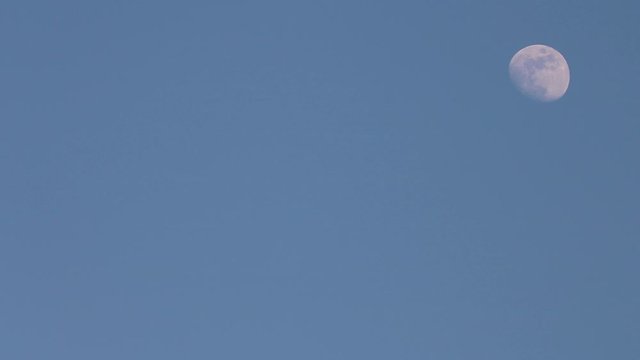 Moon in Blue Sky Right Of Frame