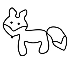 illustration of cartoon fox isolated on white