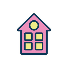 cute house child toy fill style icon