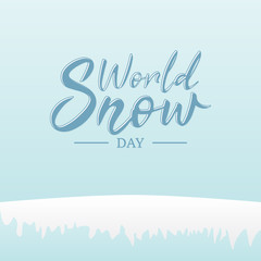 World Snow Day lettering concept design