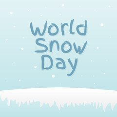 Naklejka na ściany i meble World Snow Day lettering concept design