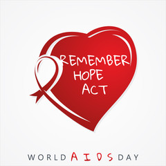 World AIDS Day letter vector concept design on white background