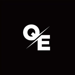 QE Logo Letter Monogram Slash with Modern logo designs template