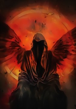 La paura, demone, stregone, angelo nero, diavolo