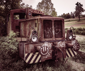 derelict, abandoned and decayed locomotive