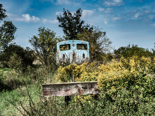 derelict, abandoned and decayed locomotive