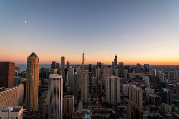 Fototapeta premium Chicago Sunset Cityscape