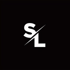 SL Logo Letter Monogram Slash with Modern logo designs template