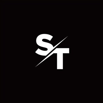 ST Logo Letter Monogram Slash with Modern logo designs template