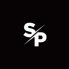 SP Logo Letter Monogram Slash with Modern logo designs template