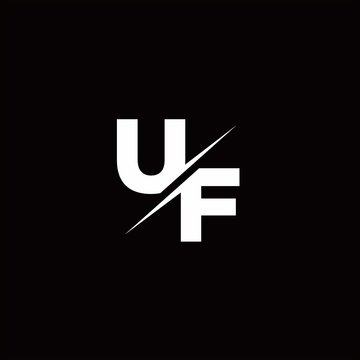 UF Logo Letter Monogram Slash with Modern logo designs template