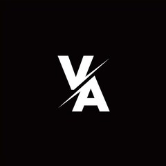 VA Logo Letter Monogram Slash with Modern logo designs template