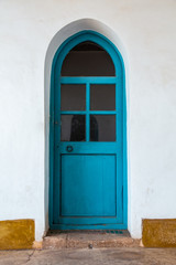 view of a Moroccan blue door