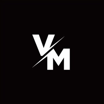 VM Logo Letter Monogram Slash with Modern logo designs template