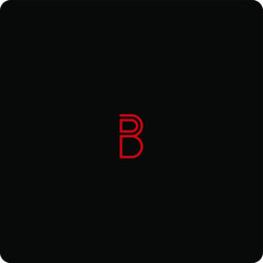 B letter Minimal monogram emblem style vector logo