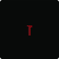 T letter Minimal monogram emblem style vector logo
