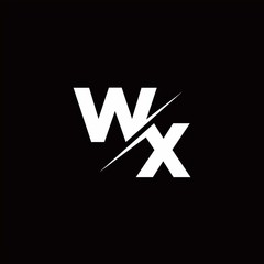 WX Logo Letter Monogram Slash with Modern logo designs template
