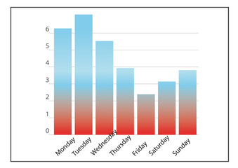 Illustration of colorful graph on white background