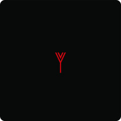 Line letter Y logotype. Abstract moving airy logo icon design, ready symbol creative vector sign.