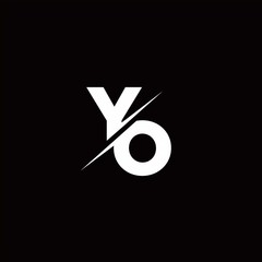 YO Logo Letter Monogram Slash with Modern logo designs template