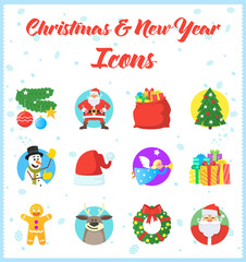 Christmas and New Year Icons