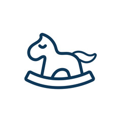 cute horse wooden child toy line style icon