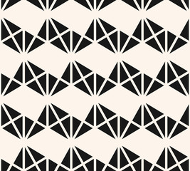 Triangles seamless pattern. Simple vector abstract monochrome geometric texture