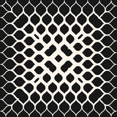 Naklejka premium Vector halftone geometric seamless pattern. Black and white gradient effect