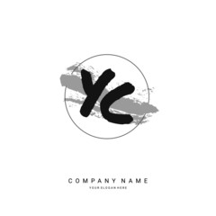 YC initial letter circle brush template logo