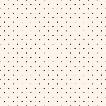 Vector minimal seamless pattern with small diamond shapes, rhombuses, tiny dots