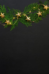 Christmas dark background with copy space