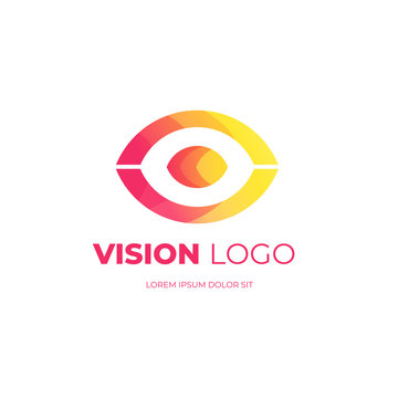Modern and elegant gradient eye vision logo. Design elements for business branding and trademark. shape futuristic style. Vector EPS 10