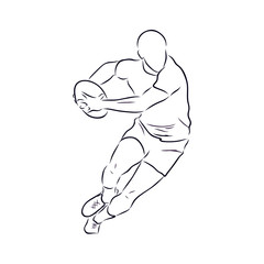 sketch of man rugby player 
