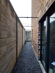 Perspective of bricks expose facade