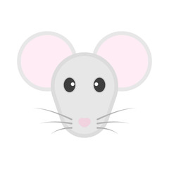 Very cute mouse face. 2020 New Year symbol. Minimalists style. Vector illustration on a white background
