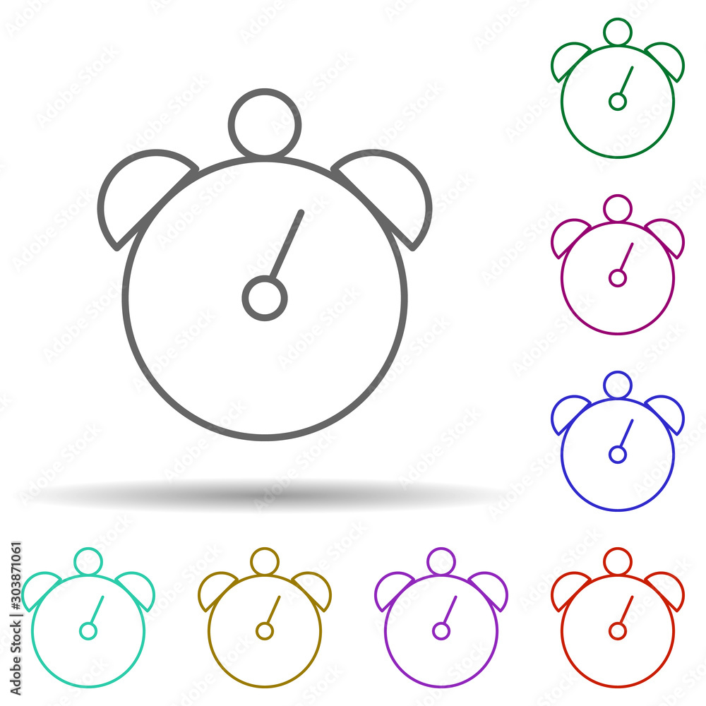 Poster alarm clock multi color icon. simple thin line, outline vector of education icons for ui and ux, web
