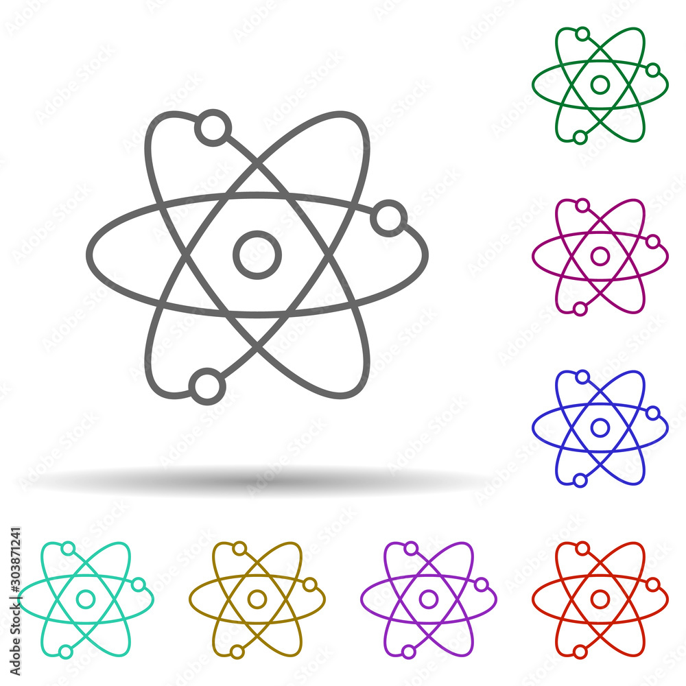 Poster atoms multi color icon. simple thin line, outline vector of education icons for ui and ux, website o