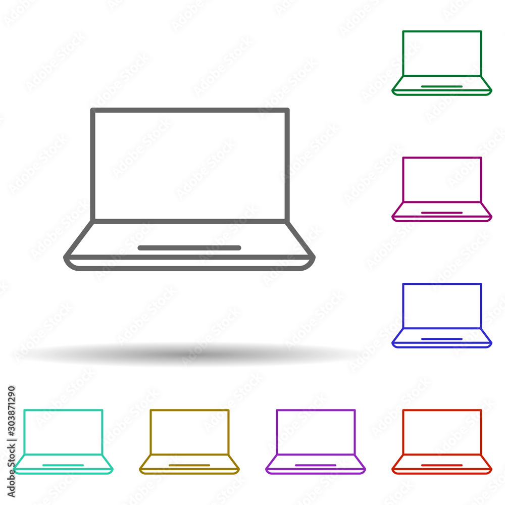 Poster a laptop multi color icon. simple thin line, outline vector of education icons for ui and ux, websit