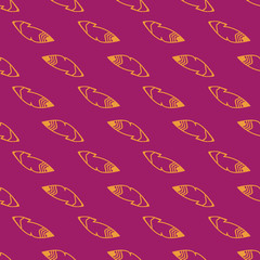 Vector bohemian christmas golden feather, purple background seamless repeat pattern. Perfect for fabric, scrapbooking, wallpaper