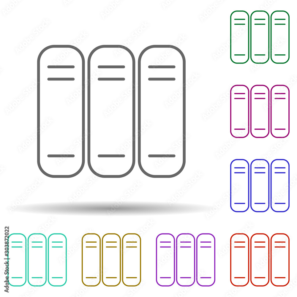 Poster pile of books multi color icon. simple thin line, outline vector of education icons for ui and ux, w