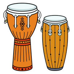 Obraz na płótnie Canvas Music instruments. Colorful music background. Vector illustration