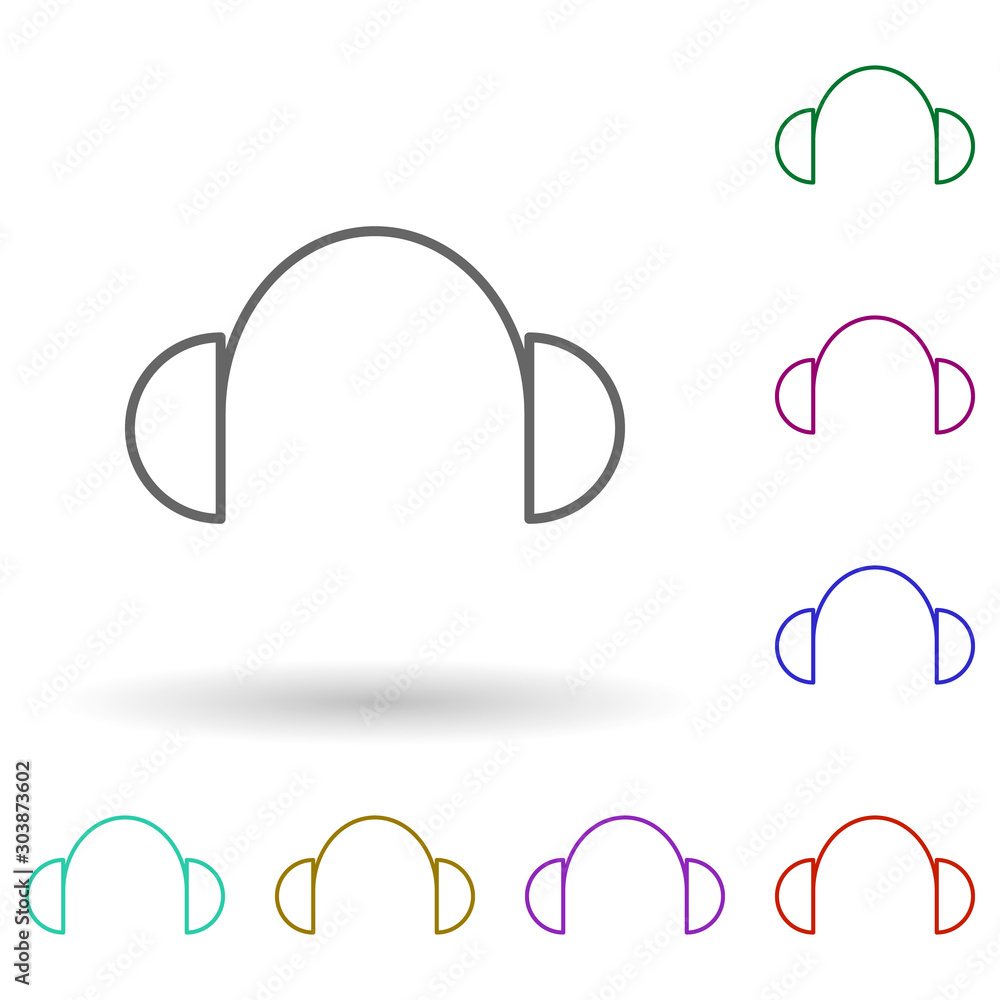 Aufkleber headphones multi color icon. simple thin line, outline vector of media, press icons for ui and ux, w