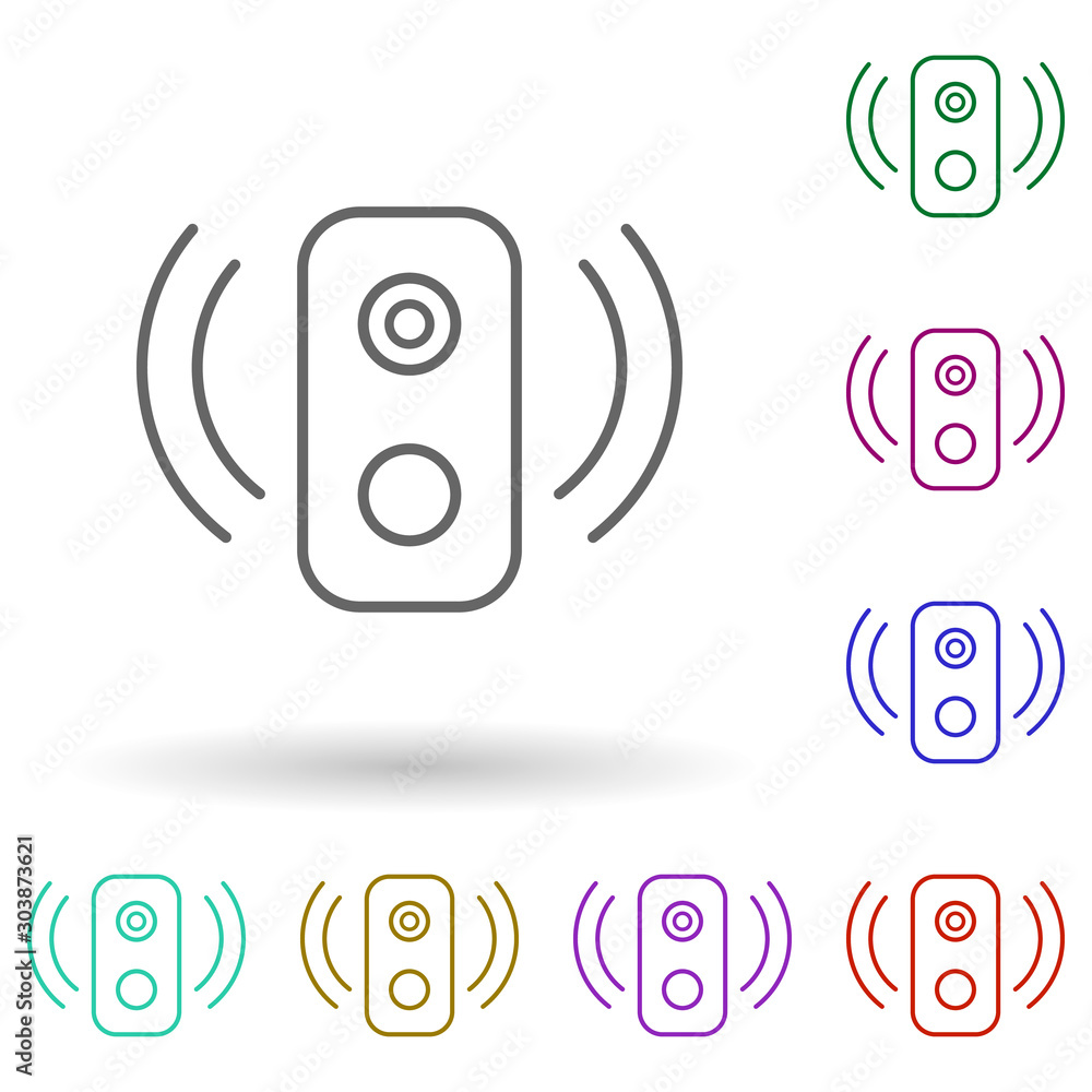 Aufkleber speakers multi color icon. simple thin line, outline vector of media, press icons for ui and ux, web
