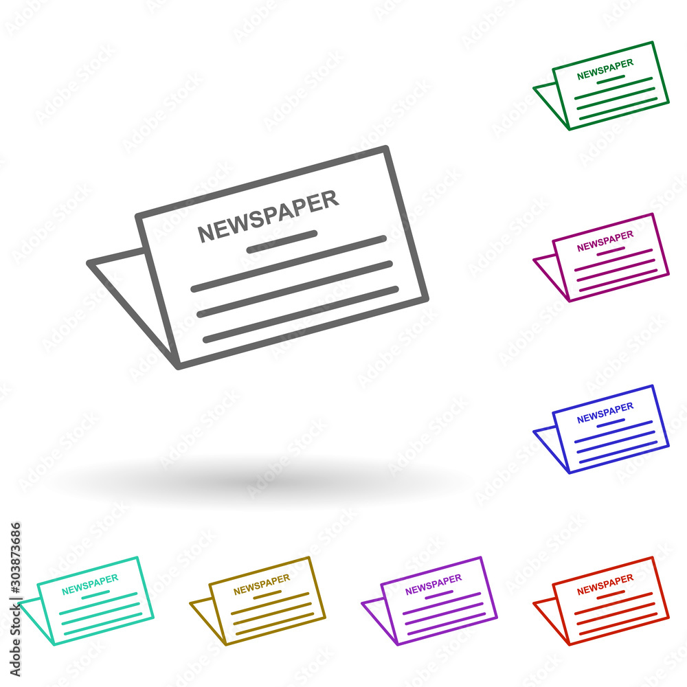 Aufkleber newspaper multi color icon. simple thin line, outline vector of media, press icons for ui and ux, we