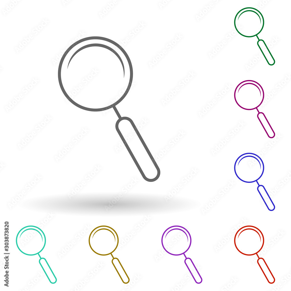 Poster magnifier multi color icon. simple thin line, outline vector of media, press icons for ui and ux, we