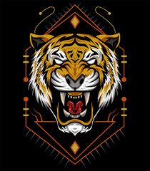 Tiger Mascot Logo Sport Vector