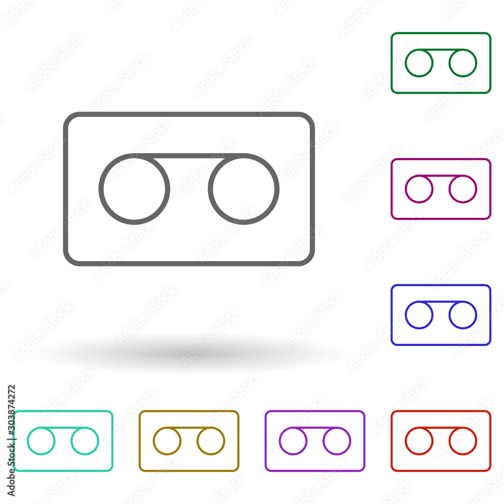 Aufkleber dictaphone sign multi color icon. simple thin line, outline vector of media, press icons for ui and 