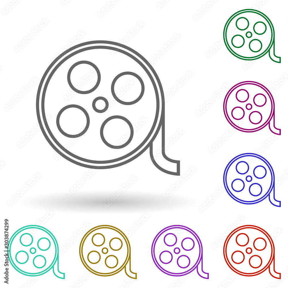 Sticker film multi color icon. simple thin line, outline vector of media, press icons for ui and ux, website